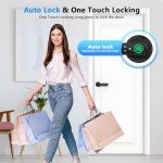 Fingerprint Door Lock, Smart Door knob, Fingerprint Door Knob, Bedroom Door Lock with Code and App, Keypad Keyless Entry Door Lock with Handle for Home Hotel Office Apartment