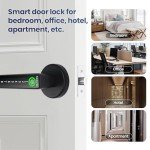 Kadonio 406 Smart Deadbolt, Fingerprint Electronic Deadbolt Door Lock, Bluetooth Keyless Entry Keypad Smart Deadbolt App Control, Ekeys Sharing, App Monitoring Auto Lock for Homes and Hotel, Black