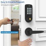 Smart Keypad Door Lock with Handle,Keyless Entry Door Lock for Front Door, Electronic Digital Door Lock,Electronic Keypad Deadbolt Door Lock with Code, Auto Lock,Traditional Key,Easy Installation