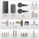 VCHOO Keyless Entry Door Lock with Handle Set, Keypad Door Locks with Lever Handle, Auto-Lock&Anti-Peeping Password Smart Deadbolt Lock for Home Apartment Office Front Door Locks Oil Rubbed Bronze