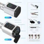 YoumiAi Tuya Bluetooth Smart Door Lock Electronic Euro Cylinder, Password/Fingerprint/App/IC/Key Unlock,Timer/App Remote Control via Tuya BLE Hub Suit for 60-90mm Door(Silver, 30/30 mm)