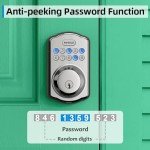 Revolo RE301 Electronic Keypad Deadbolt, Keyless Entry Door Lock, Keyed Entry, Auto Lock, Smart Lock for Front Door, Anti-Peeking Password, Satin Nickel