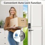 Devo Smart Lock, Keyless Entry Door Lock for Front Door, Bluetooth Smart Deadbolt, App Remote Control, Digital Smart Door Lock, Electronic Touchscreen Keypad, Auto Lock, Easy Installation(Silver)