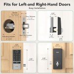 Devo G2 Smart Lock, Fingerprint Keyless Entry Door Lock with Doorbell, Front Door Smart Lock Electronic Deadbolt with App Control, Easy Install No Hub, IP54 Waterproof, Auto-Lock