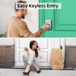 Revolo RE301 Electronic Keypad Deadbolt, Keyless Entry Door Lock, Keyed Entry, Auto Lock, Smart Lock for Front Door, Anti-Peeking Password, Satin Nickel