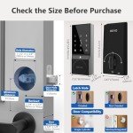 Devo Smart Lock, Keyless Entry Door Lock for Front Door, Bluetooth Smart Deadbolt, App Remote Control, Digital Smart Door Lock, Electronic Touchscreen Keypad, Auto Lock, Easy Installation(Silver)