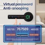 Kadonio 406 Smart Deadbolt, Fingerprint Electronic Deadbolt Door Lock, Bluetooth Keyless Entry Keypad Smart Deadbolt App Control, Ekeys Sharing, App Monitoring Auto Lock for Homes and Hotel, Black
