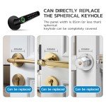 Kadonio 407 Smart Deadbolt, Fingerprint Electronic Deadbolt Door Lock, Bluetooth Keyless Entry Keypad Smart Deadbolt App Control, Ekeys Sharing, App Monitoring Auto Lock for Homes and Hotel, Black