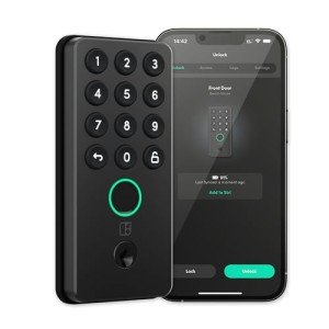 igloohome Deadbolt Go Smart Lock (Matte Black) w/Fingerprint, Digital Keys, Remote PIN Codes and Smart Watch Access - ANSI/BHMA Certified, Easy to Install, Remote Control and Alexa with WiFi Bridge