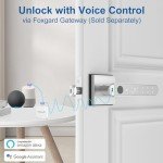 Foxgard Smart Fingerprint Door Lock:Fingerprint Door Knob-Biometric 5-in-1 Finger Print Door Lock-Smart Door Knob for Bedroom-APP Control-Easy Installation–Square Silver–1 Pack