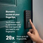 igloohome Deadbolt Go Smart Lock (Matte Black) w/Fingerprint, Digital Keys, Remote PIN Codes and Smart Watch Access - ANSI/BHMA Certified, Easy to Install, Remote Control and Alexa with WiFi Bridge