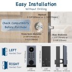 Pothunder WiFi Smart Door Lock with Camera, 5-in-1 Fingerprint Keyless Entry Door Lock, 2K HD Camera, Two-Way Audio, Dual Motion Sensors, App Remote Control, Keypad Code