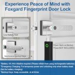 Foxgard Smart Fingerprint Door Lock:Fingerprint Door Knob-Biometric 5-in-1 Finger Print Door Lock-Smart Door Knob for Bedroom-APP Control-Easy Installation–Square Silver–1 Pack