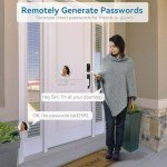 Keyless Entry Door Lock Deadbolt with Handle Set, BEBASIA Fingerprint Door Lock, APP Smart Door Lock, Digital Keypad Bluetooth Deadbolt Lockset with Auto Lock Code Fob Black