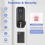 Security Smart Lock, Keyless Fingerprint Lock for Front Door (Black)