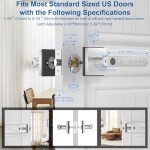 Foxgard Smart Fingerprint Door Lock:Fingerprint Door Knob-Biometric 5-in-1 Finger Print Door Lock-Smart Door Knob for Bedroom-APP Control-Easy Installation–Square Silver–1 Pack