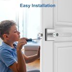 Foxgard Smart Fingerprint Door Lock:Fingerprint Door Knob-Biometric 5-in-1 Finger Print Door Lock-Smart Door Knob for Bedroom-APP Control-Easy Installation–Square Silver–1 Pack