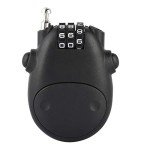 Combination Lock with Retractable Cable, Padlock with Retractable Cable Anti-Theft Luggage Padlock 3-Digit Security Padlock Bicycle Combination Padlock(Black)