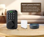 Smart Deadbolt Lock | No App Required or with App When Needed | IP65 Waterproof | Support Gateway and Alexa | Aluminum Alloy | Smart Keyless Entry Door Lock for Front Door | in-App 100 Users Managment