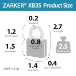 Zarker XB35 8-Digit Push Button Combination Padlock, 4 Digit Locking Mechanism, Gray, 1-Pack