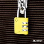Zarker XD35 Combination Lock, 3-Digit Padlock for School Gym Sports LockerLock, Fence, Toolbox, Case, Hasp Storage (10-Pack, Yellow)