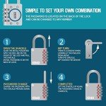 Zarker XD40 Combination Lock, 4-Digit Padlock for School Gym Sports LockerLock, Fence, Toolbox, Case, Hasp Storage (2-Pack, Emerald, Blue)