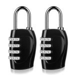 4 Digit Combination Lock Outdoor Padlock for School Gym Locker Outdoor Waterproof Padlock for School Gym Locker, Storage Unit,Garages, Sports Locker, Toolbox, Hasp Storage (2 Pack Black)