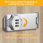 Keyless Locks for Cabinets：3 Digit Cabinets Combination Lock Closet Door Lock - Bifold Door Lock - Slide Double Door Lock for Folding Door Garage Shed Cupboard Barn Pantry 4" 1pcs Silver