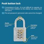 Zarker XB35 8-Digit Push Button Combination Padlock, 4 Digit Locking Mechanism, Gray, 1-Pack