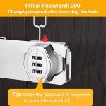 Keyless Locks for Cabinets：3 Digit Cabinets Combination Lock Closet Door Lock - Bifold Door Lock - Slide Double Door Lock for Folding Door Garage Shed Cupboard Barn Pantry 4" 1pcs Silver