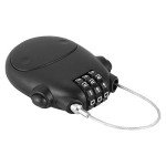 Combination Lock with Retractable Cable, Padlock with Retractable Cable Anti-Theft Luggage Padlock 3-Digit Security Padlock Bicycle Combination Padlock(Black)