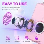 Wisetail Fingerprint Padlock, Smart Rechargeable Locker Lock for School Gym, Keyless Biometric Thumbprint Outdoor Cable Padlock for Backpack/Suitcase/Luggage-Pink