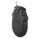 Combination Lock with Retractable Cable, Padlock with Retractable Cable Anti-Theft Luggage Padlock 3-Digit Security Padlock Bicycle Combination Padlock(Black)