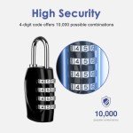 4 Digit Combination Lock Outdoor Padlock for School Gym Locker Outdoor Waterproof Padlock for School Gym Locker, Storage Unit,Garages, Sports Locker, Toolbox, Hasp Storage (2 Pack Black)