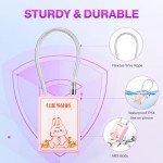Wisetail Fingerprint Padlock, Smart Rechargeable Locker Lock for School Gym, Keyless Biometric Thumbprint Outdoor Cable Padlock for Backpack/Suitcase/Luggage-Pink