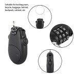 Combination Lock with Retractable Cable, Padlock with Retractable Cable Anti-Theft Luggage Padlock 3-Digit Security Padlock Bicycle Combination Padlock(Black)