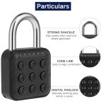 ​​​​​Combination Lock 6 Digit Password Combo Locker Lock, Aluminum Alloy Combination Lock for Locker Outdoor, Push Button Security Combination Padlock, School Lock, Gym Lock