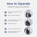 4 Digit Combination Lock Outdoor Padlock for School Gym Locker Outdoor Waterproof Padlock for School Gym Locker, Storage Unit,Garages, Sports Locker, Toolbox, Hasp Storage (2 Pack Black)