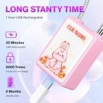 Wisetail Fingerprint Padlock, Smart Rechargeable Locker Lock for School Gym, Keyless Biometric Thumbprint Outdoor Cable Padlock for Backpack/Suitcase/Luggage-Pink