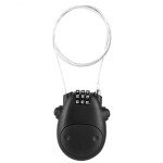 Combination Lock with Retractable Cable, Padlock with Retractable Cable Anti-Theft Luggage Padlock 3-Digit Security Padlock Bicycle Combination Padlock(Black)