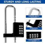 Lawnize Combination Padlock,Zinc Alloy,Long Shackle,Cabinet Lock,School,Bike,Gym,Sports lockers,Fences,Gate Lock, Adjustable Shackle,Tool case,Pool Lock.