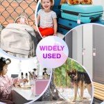 Wisetail Fingerprint Padlock, Smart Rechargeable Locker Lock for School Gym, Keyless Biometric Thumbprint Outdoor Cable Padlock for Backpack/Suitcase/Luggage-Pink