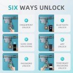 SFW Fingerprint Padlock,Smart Bluetooth Padlock with Code, Water Resistant Padlock with Mobile App.Suitable for Gyms, Sports Facilities, Bicycles, Schools, Luggage and Lockers, etc.