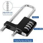 Lawnize Combination Padlock,Zinc Alloy,Long Shackle,Cabinet Lock,School,Bike,Gym,Sports lockers,Fences,Gate Lock, Adjustable Shackle,Tool case,Pool Lock.