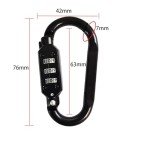 MyyYiTar Combination Carabiner Clips，3 Dial Digit Combination Lock