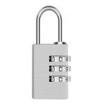 MEINUOKA 1 Pack Aluminum Combination Lock, 3 Digit Locker Lock, Silver Outdoor Waterproof Padlock for School Gym, Sports, Gate, Fence(1.18 Inch Wide)