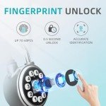 SFW Fingerprint Padlock,Smart Bluetooth Padlock with Code, Water Resistant Padlock with Mobile App.Suitable for Gyms, Sports Facilities, Bicycles, Schools, Luggage and Lockers, etc.