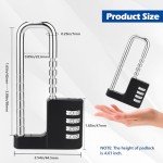 Lawnize Combination Padlock,Zinc Alloy,Long Shackle,Cabinet Lock,School,Bike,Gym,Sports lockers,Fences,Gate Lock, Adjustable Shackle,Tool case,Pool Lock.