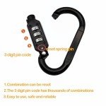 MyyYiTar Combination Carabiner Clips，3 Dial Digit Combination Lock
