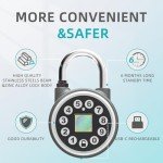 SFW Fingerprint Padlock,Smart Bluetooth Padlock with Code, Water Resistant Padlock with Mobile App.Suitable for Gyms, Sports Facilities, Bicycles, Schools, Luggage and Lockers, etc.